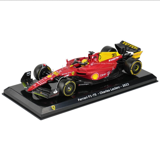 (Pre Order) 1:24 F1-75 Racing Abu Dhabi Grand Prix 2022 Charles Leclerc With Arcylic Box
