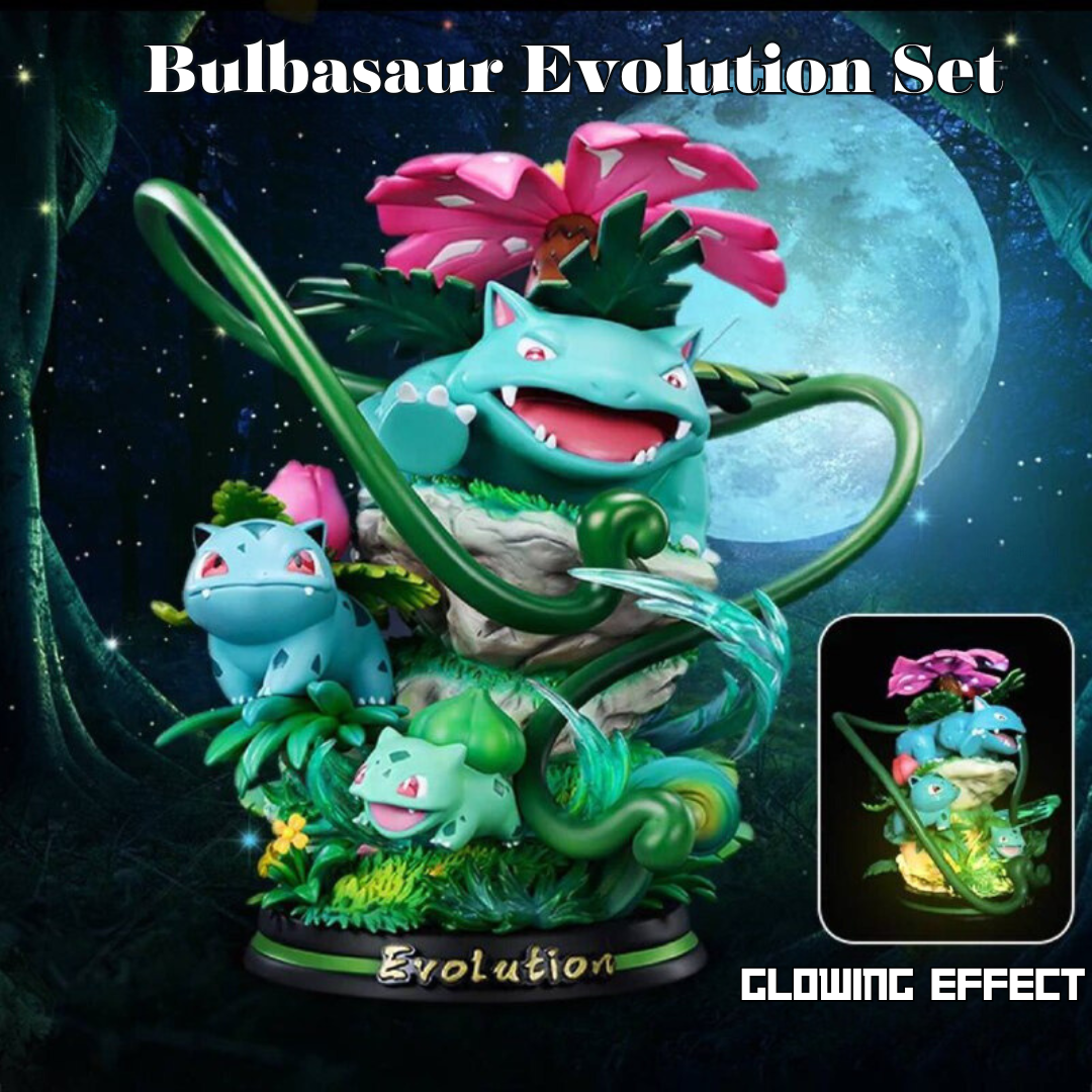 (Pre Order ) Balbasaur Evolution Set with Glowing Effect