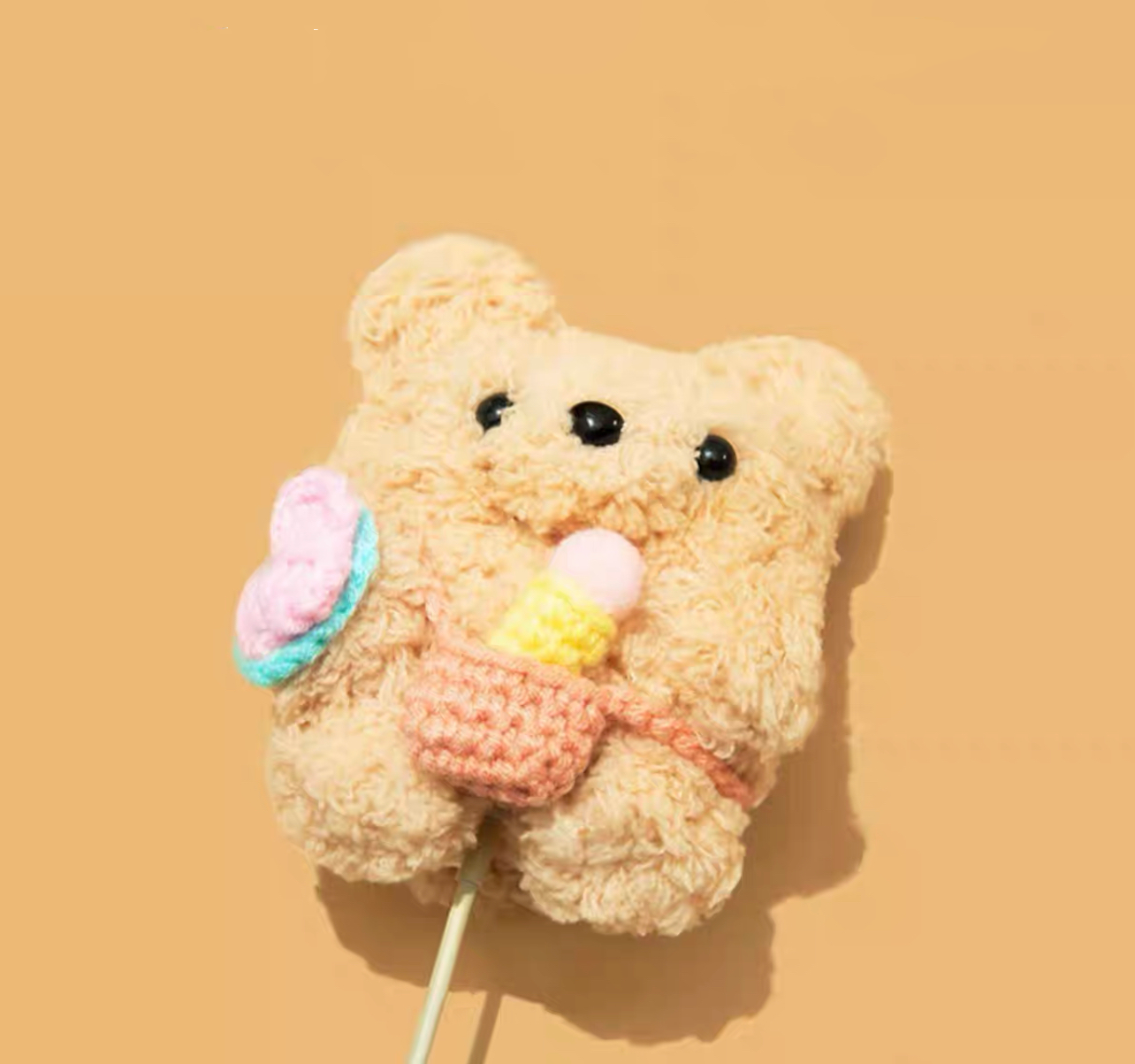 (Pre Order) Handmade Knitted Cute Icecream Bear AirPod Case