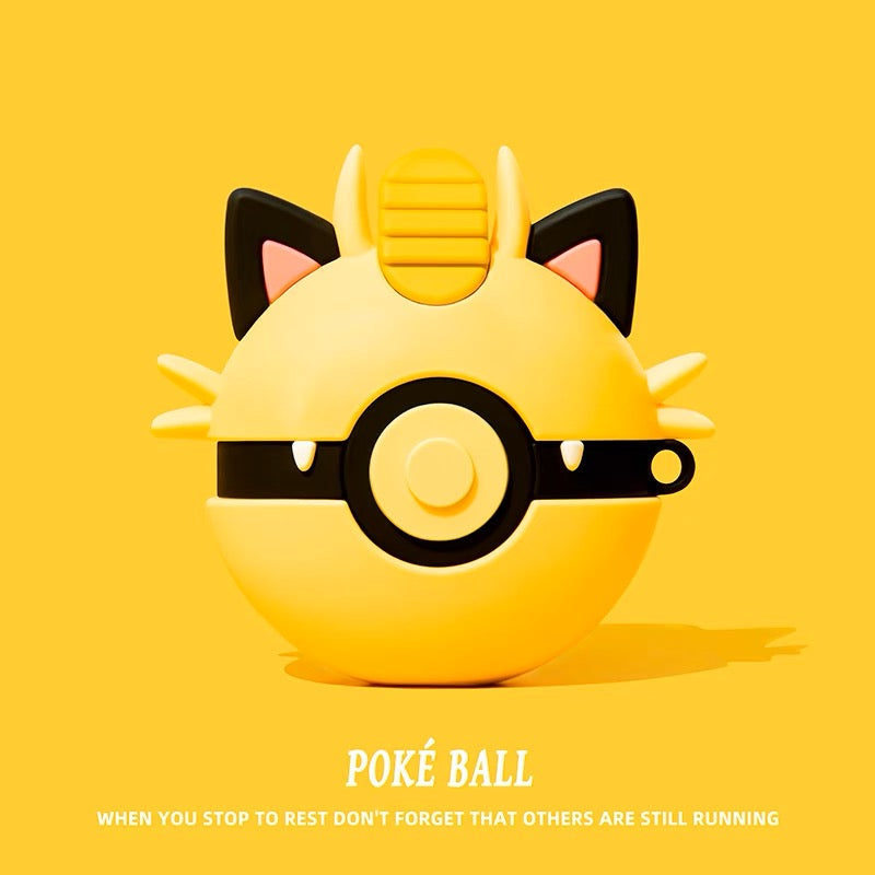 Pokemon Meowth PokeBall Design Cute Silicon AirPods Pro Case